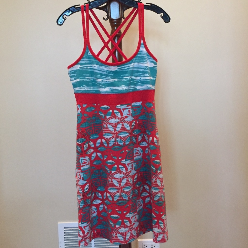 Soybu red and sea green sun dress